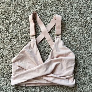 Pink Cross-Back Sports Bra